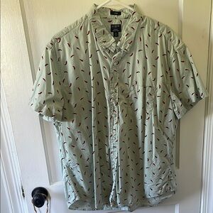 J. Crew Green and Red Casual Button Down Shirt